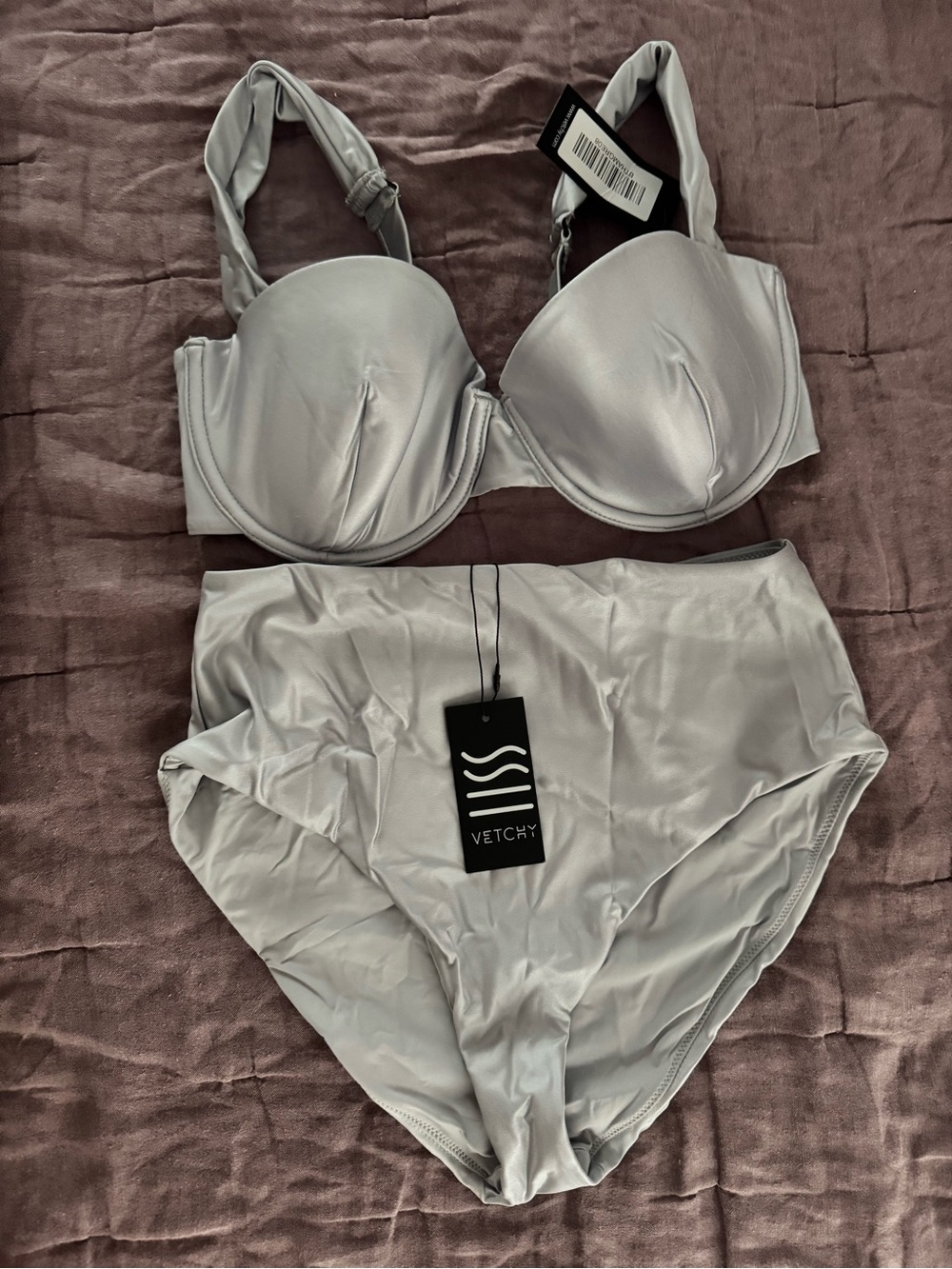 New Vetchy Silver Two-Piece Bikini Set